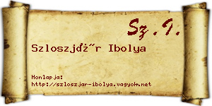 Szloszjár Ibolya névjegykártya