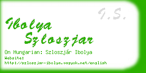 ibolya szloszjar business card